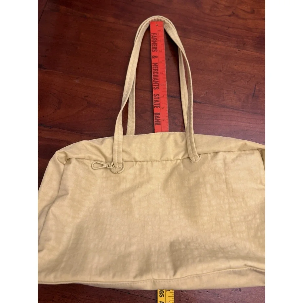 BAGGU Recycled Nylon Bowler Bag Shoulder Tote Pale Yellow Butter Custard Slouchy
